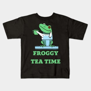 Froggy tea time Kids T-Shirt